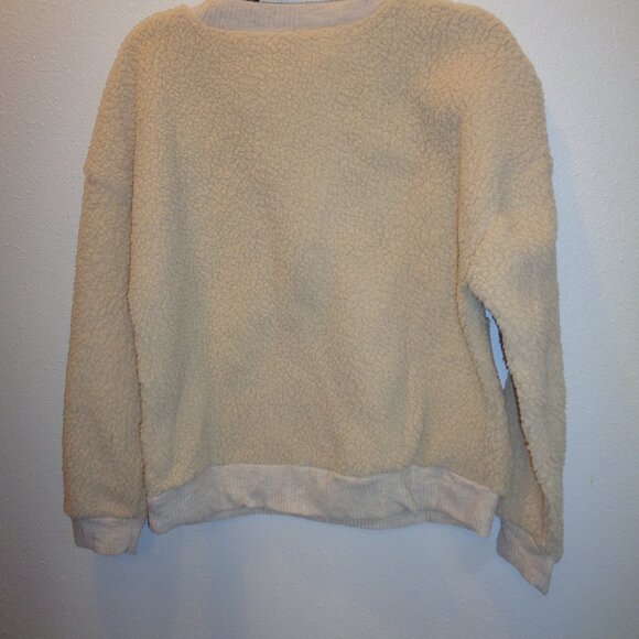 a.n.a. Women's Faux Fur Cream Long Sleeve Polyester Sweater Size Medium NWT - Picture 7 of 10